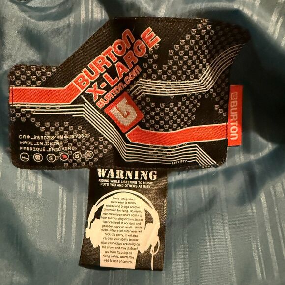 Y2K Burton Red Goose Down Audio Integrated Snowboard Jacket - XL - Picture 6 of 13